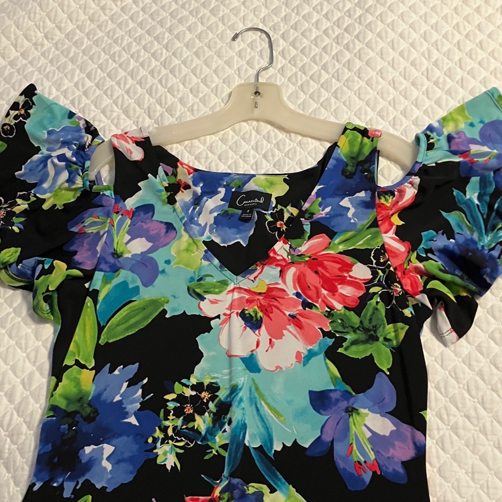 Connected Apparel Black Floral Maxi Dress